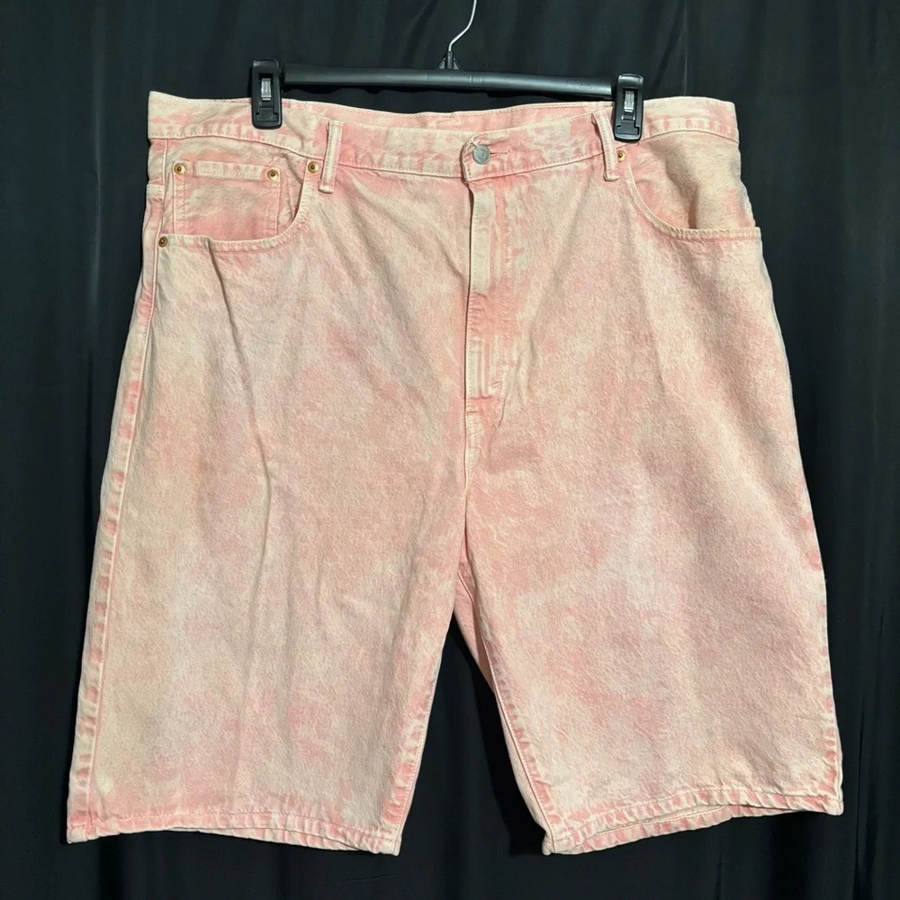 Levi’s 569 Loose Fit Pink Denim Shorts Men’s Size 42 Y2K Baggy Skate Stains